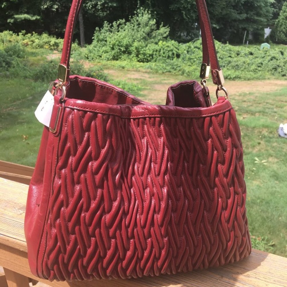 NWT COACH MADISION TWIST LEATHER HANDBAG PURSE